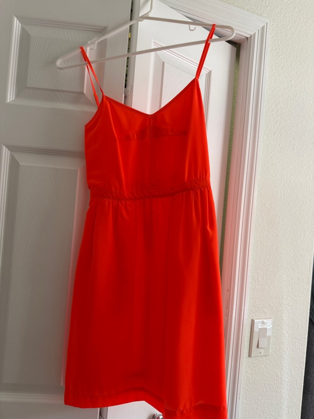 J. Crew Bright Orange Spaghetti Strap Mini Dress